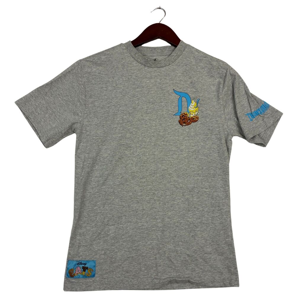 Disney Snack Goals T-Shirt XS Gray Parks Food Graphic Dole Whip Mickey Treats